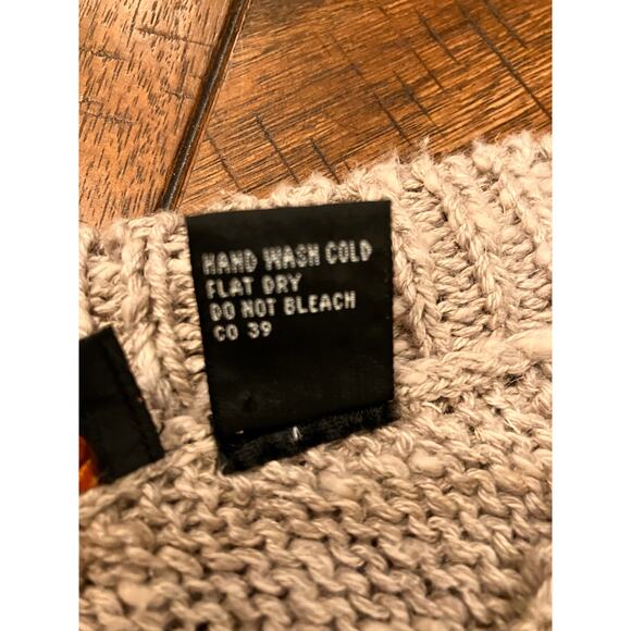 Tomboy Womens Sweater Vest Size L Tan Cable Knit Linen Cotton Blend Pullover - Picture 3 of 6